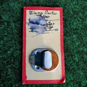 VTG Penny Clip Holder Billy Beer Steel Pull Tab Jimmy Carter,1978 Lincoln Penny